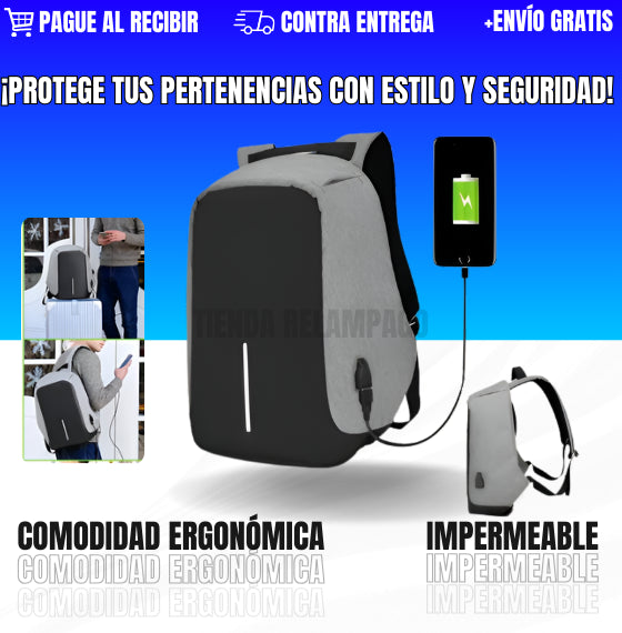 ¡Oferta 3X1! Mochila Antirrobo Impermeable + Smart Watch 8 Ultra + Audífonos i12 Gratis- 🔥¡Black Friday!🔥